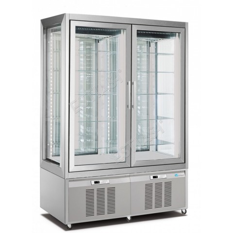 Refrigerated pastry display case 172cm with 4 glass sides LONGONI