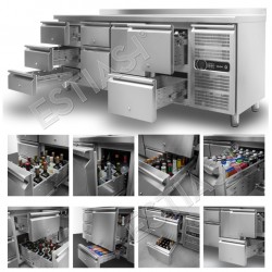 Refrigerated counter 145x80 40x60cm GINOX
