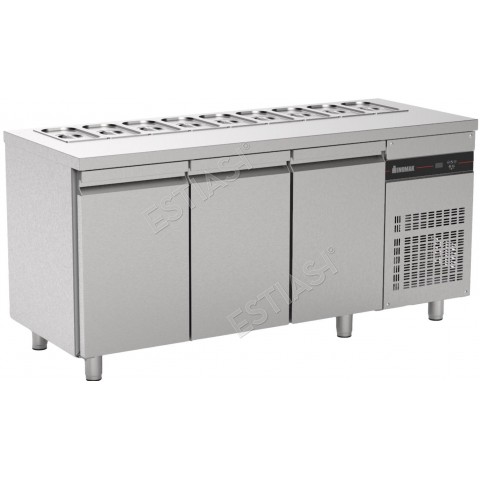 Refrigerated counter 179.2x70εκ for 9 GN 1/3 INOMAK