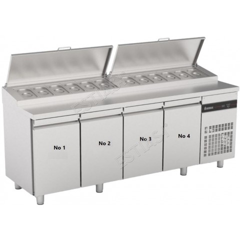 Refrigerated preparation counter 224.2x70εκ for 12 GN 1/4 INOMAK