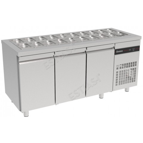 Refrigerated counter 172.9x70εκ for 20 GN 1/4 INOMAK