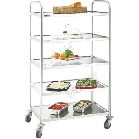 STAINLESS STEEL TROLLEY 5 SHELVES